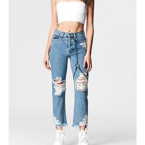 Carmar Denim / LF Distressed Harness Jeans
